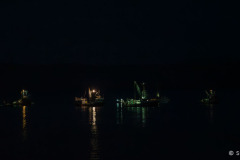 The fishing continues through the night.